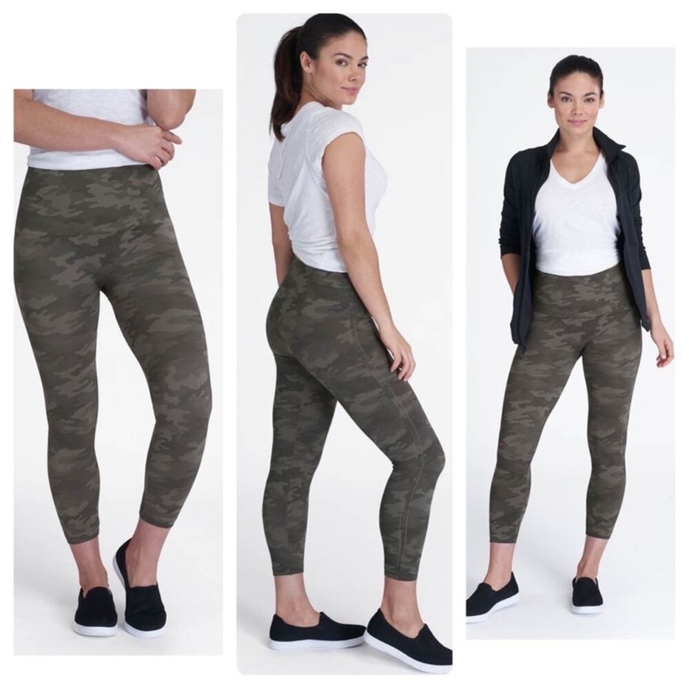 Spanx Look at Me Now Seamless Cropped Camo Leggings NWT